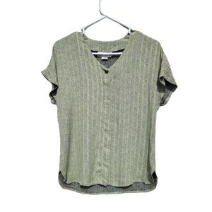 Mr. Jax Herringbone Button Down Blouse Short Sleeve Odd Color Size 4